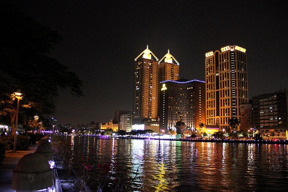 Kaohsiung skyline over the Love River
